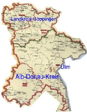 Landkarte des Landgerichtbezirks
